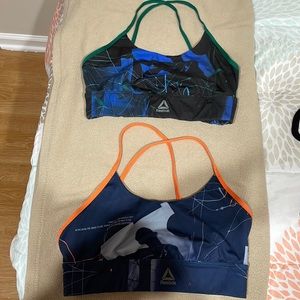 REEBOK SPORTS BRAS. SIZE MEDIUM. GOOD CONDITION.